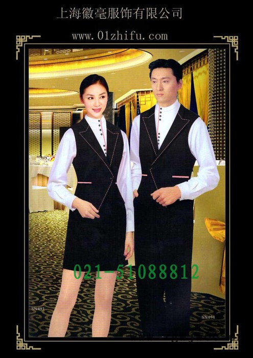 供应酒店服务员服装工作服，上海酒店餐饮制服定做图2