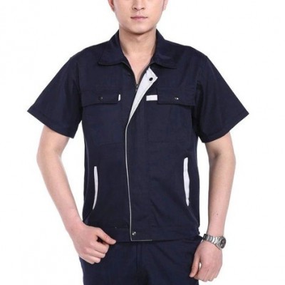 佛山厂家夏季短袖工程服工厂短袖厂服工作服套装定做