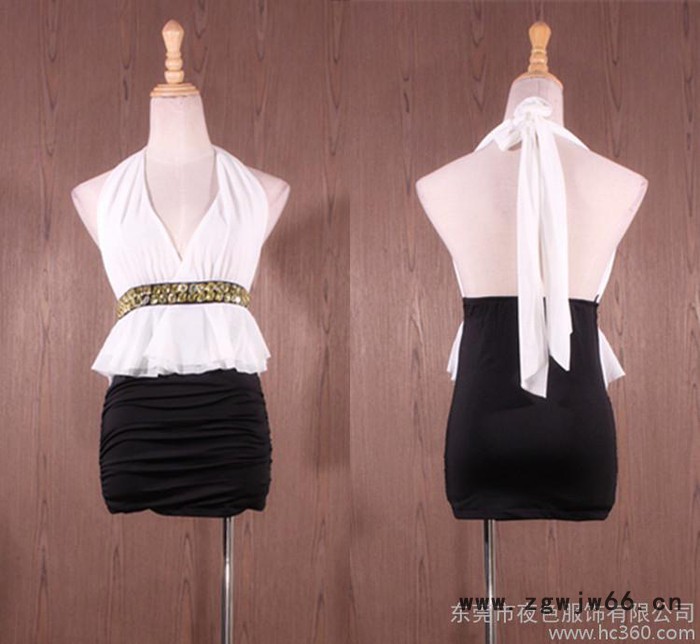 现货特卖 夜总会KTV公关小姐制服 酒店工作服 性感修身露背