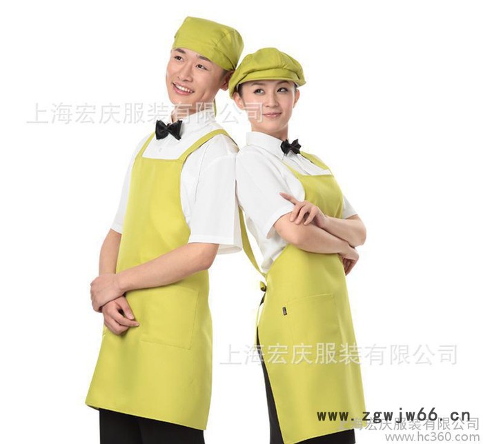定做工作服围裙咖啡馆快餐火锅店奶茶店服务员围裙韩版纯棉围裙图2