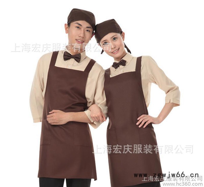 定做工作服围裙咖啡馆快餐火锅店奶茶店服务员围裙韩版纯棉围裙