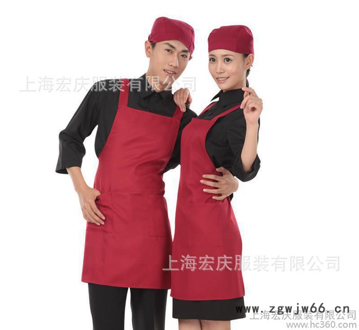 定做工作服围裙咖啡馆快餐火锅店奶茶店服务员围裙韩版纯棉围裙图3