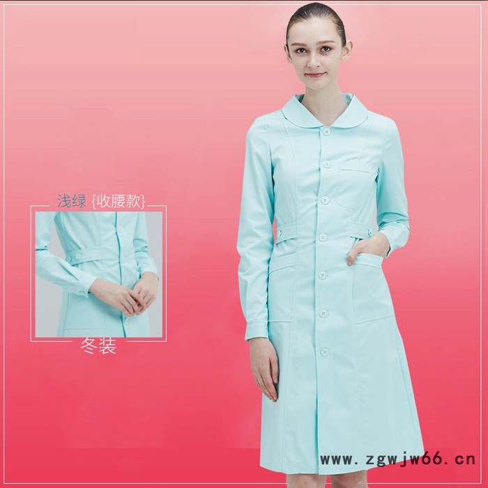 护士服长袖女便衣领冬装夏装修身圆领白大褂偏襟立领工作服医生服便衣领护士服长袖套装立领分体冬美容师工作服宠物医院牙医工作服图4