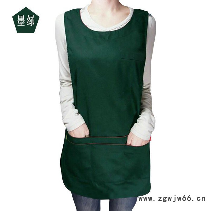 围裙定制logo韩版时尚咖啡店超市马甲围腰美甲男女工作服套头罩衣 围裙马甲图2