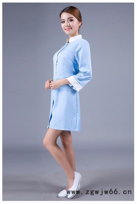2016夏季长袖新款护士白大褂工作服，美容院工作服 美容服美容师服装 专业订做生产厂家图3