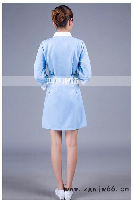 2016夏季长袖新款护士白大褂工作服，美容院工作服 美容服美容师服装 专业订做生产厂家图5