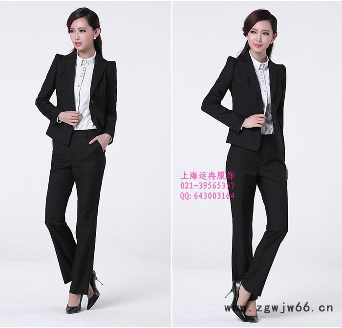 运冉韩版修身ol职业女套装裤装西服女式职业装工作服面试装定制图4