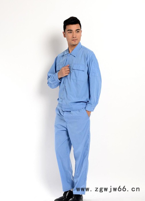 现货劳保服工作服定做 春款水洗棉长袖套装 车间厂服 汽修服图3
