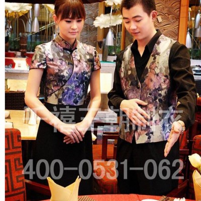 供应青岛星级酒店中餐服务员服装青岛酒店制服服装工作服服务员服装