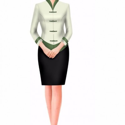 夏装新款酒店长袖制服职业装 酒店餐厅服务员工作服 餐饮工作服