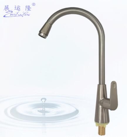 厂家批发直销 拉丝单冷菜盆VS面盆水龙头 展运隆卫浴水暖洁具图3