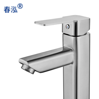 春泓 冷热卫生间单孔台上304不锈钢家用单冷洗手面盆龙头图2