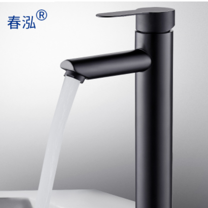 黑色冷热水龙头 304不锈钢冷热浴室台盆龙头 卫生间阳台面盆龙头图2