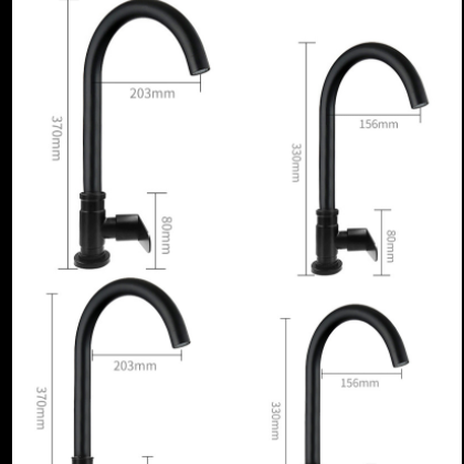 厂家直销 304不锈钢黑色单冷水龙头无铅烤漆水槽洗菜盆洗衣台龙头图2