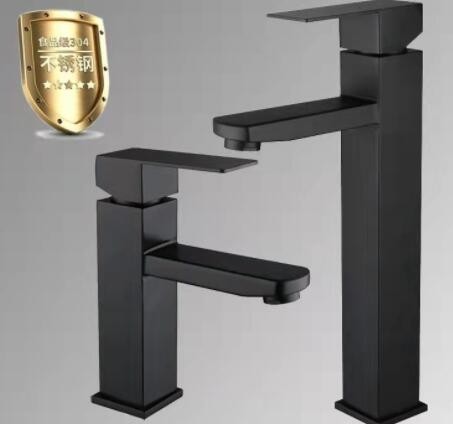台上盆水龙头黑色卫生间冷热龙头洗脸盆洗手盆家用单孔冷暖水龙头图3