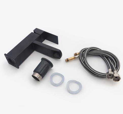 台上盆水龙头黑色卫生间冷热龙头洗脸盆洗手盆家用单孔冷暖水龙头图2