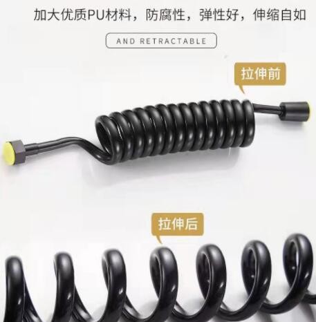 伸缩管电话线弹簧水管黑色马桶喷枪弹力管淋浴花洒软管批发图3