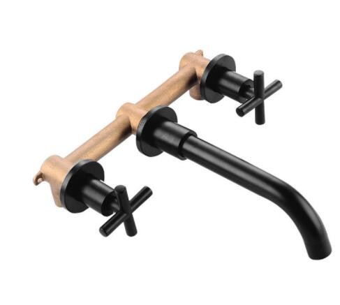 北欧风入墙式面盆水龙头三孔暗装冷热水龙头浴室洗脸盆浴缸水龙头图2