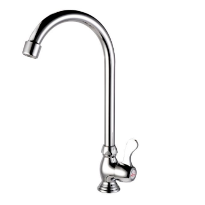 铜单冷厨房水龙头 18大弯水槽龙头 立式单冷菜盆水龙头 厂家直销图2