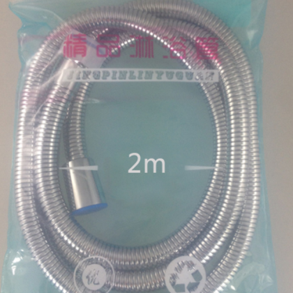 2米淋浴花洒喷头软管淋雨水管不锈钢热水器管 加密防爆铜帽双扣图2