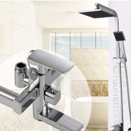 厂家卫浴 方形淋浴升降花洒套装铜增压节水 四方顶喷手持喷头花洒图3