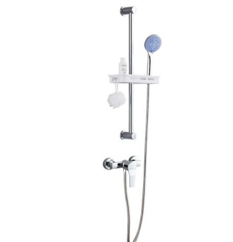 全铜淋浴水龙头冷热混水阀卫生间浴缸洗澡暗装三联热水器花洒套装图1