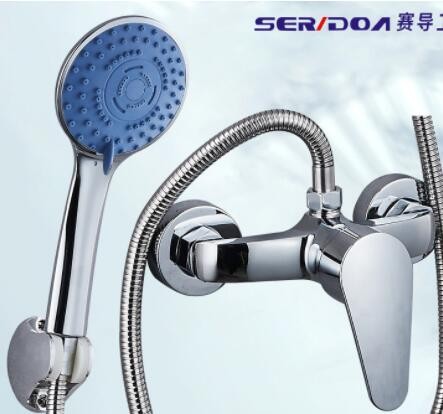 全铜简易升降淋浴手持增压花洒套装卫生间三联冷热浴缸混水阀龙头图3