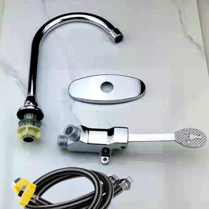 铜脚踏式水龙头脚踩节能医院实验室公共场合脚踩延时自闭式水龙头图3