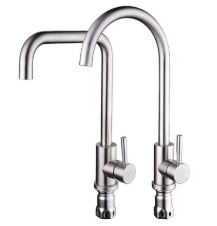 不锈钢厨房龙头 水槽洗菜盆冷热水龙头 旋转不锈钢三通冷热水龙头图3