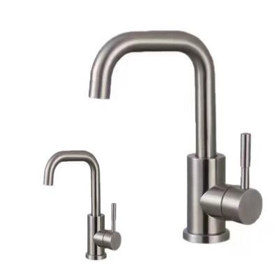 厂家直销卫生间台上下盆不锈钢单孔面盆冷热水龙头可旋转洗头龙头