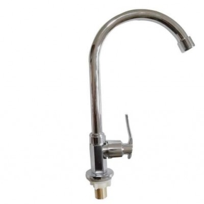 厂家直销 合金铜大弯立式 可旋转单冷 厨房菜盆洗菜盆水槽龙头