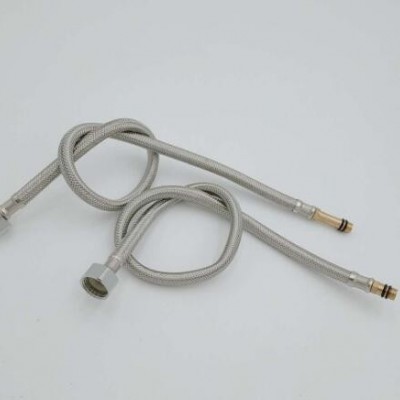 304不锈钢 冷热面盆编织管 热水器专用 防爆进出水单头编织软管