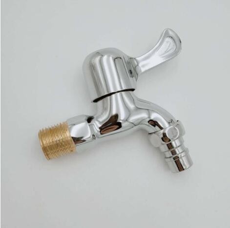 家装卫浴铜牙水咀电镀铜洗衣机拖把池水龙头入墙式加厚单柄水龙头图2