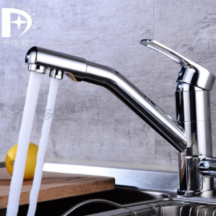 洁具卫浴批发双用全铜冷热厨房龙头 镀铬直饮纯净水菜盆龙头