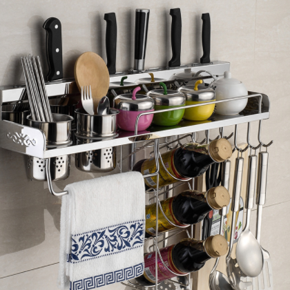 厨房多功能不锈钢厨房收纳架挂件　304不锈钢厨房置物架厂家直销