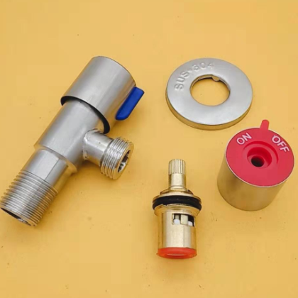 批发304不锈钢加厚防爆冷热水器八字阀马桶4分一进二出混阀门开关图2