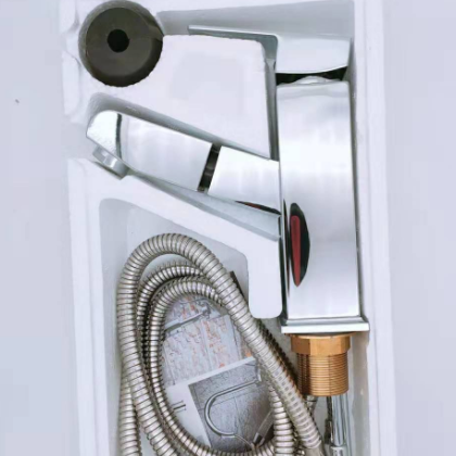 批发 不锈钢冷热抽拉式水龙头 浴室面盆洗手间台盆黑色抽拉水龙头图3