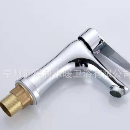 铜水滴面盆冷热水洗手盆水龙头洗面盆台盆单孔混水洗面盆龙头厂批图3