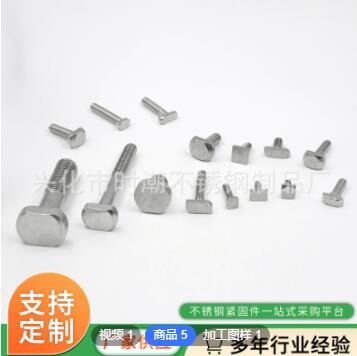 厂家直供 不锈钢T型螺栓 201/304/316 GB37 槽用T型螺栓丝图2