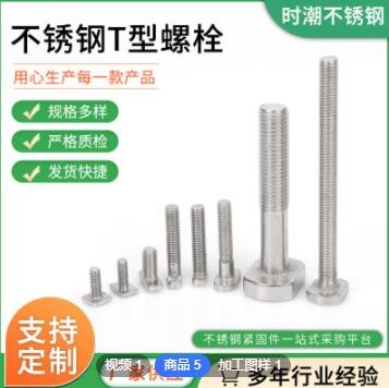 厂家直供 不锈钢T型螺栓 201/304/316 GB37 槽用T型螺栓丝图3