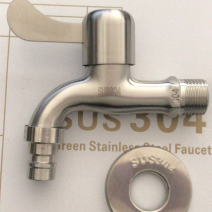 304不锈钢拉丝洗衣机水嘴加厚四分水咀单冷拖把池网嘴快开水龙头图3