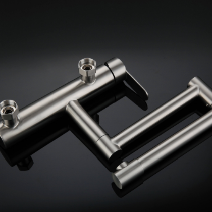 开平304不锈钢入墙式双孔折叠可旋转洗菜盆水槽冷热厨房混水龙头图2