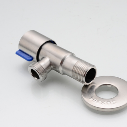 304不锈钢拉丝红蓝角阀冷热水一进一出三角阀三通马桶专用阀图3