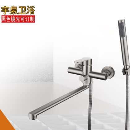 跨境304不锈钢拉丝入墙加长嘴厨房增压喷枪套装浴室多功能水龙头图2