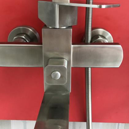 304不锈钢四方形淋浴增压花洒洗澡手持拉丝浴室混水阀水龙头套装图3