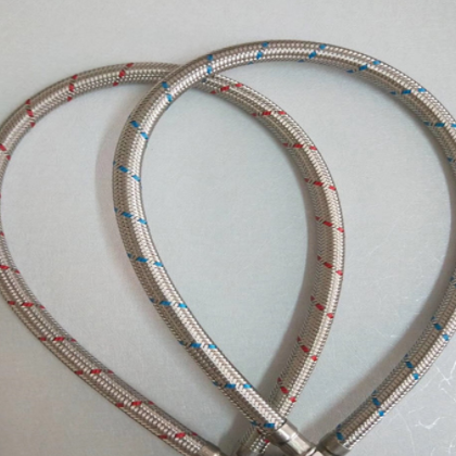 304不锈钢冷热水软管红蓝不锈钢编织进水管G1/4接口4分高压防爆管图2