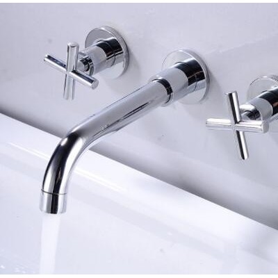 冷热淋浴水龙头入墙式三联水龙头浴缸欧式三件套龙头暗装龙头