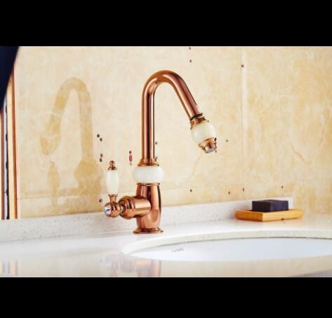 艾尚妮 镀金玉石菜盘厨房龙头 玉石镀金龙头