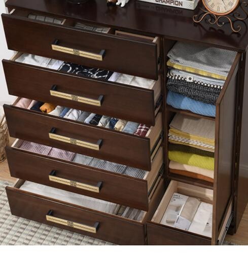 批发纯铜柜门抽屉拉手 新中式实木衣柜厨柜方形金色单孔全铜拉手图2