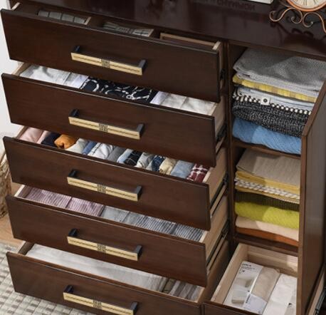 批发纯铜柜门抽屉拉手 新中式实木衣柜厨柜方形金色单孔全铜拉手图3